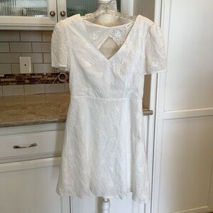 Lovie & Co White Eyelet Mini Dress Size Small NWT